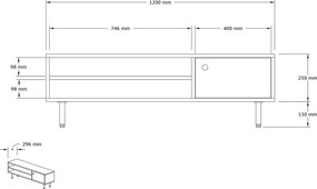Avila Sapphire Oak TV-asztal