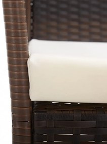 2 db barna polyrattan kerti karosszék párnákkal
