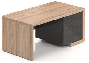 Lineart asztal 160 x 85 cm + jobb konténer, világos szil / antracit