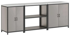 Konyhai Tároló Készlet polcokkal 3 pcs Rozsdás 240 x 50 x 92 cm