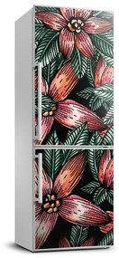 Hűtő matrica Trópusi virágok FridgeStick-70x190-f-121456307