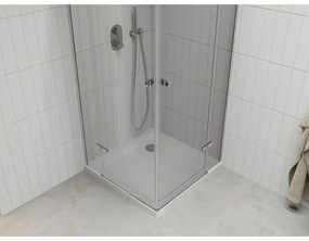 Mexen Roma Duo, zuhanykabin 90 (ajtó) x 90 (ajtó) cm, 6mm átlátszó üveg, króm profil + zuhanytálca, 854-090-090-01-02-4010