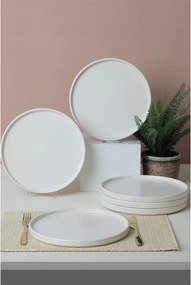 Fehér kerámia tányér készlet 6 db-os ø 27 cm – Hermia
