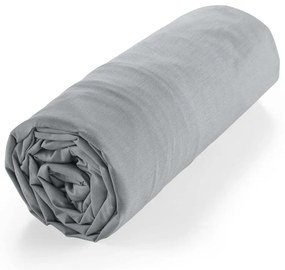 Szürke gumis bio pamut lepedő 180x200 cm Biolina – douceur d'intérieur