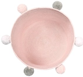 Világos rózsaszín textil játéktároló kosár ø 30x30 cm Bubbly – Lorena Canals