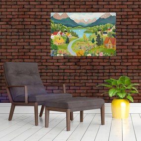 Kép - Falu a hegyekben (90x60 cm)