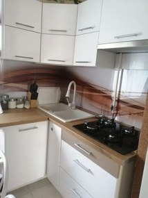 Wallplex falburkoló konyhapanel Barna hullám (Méret: Nagy 60x240)