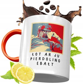 Narancssárga Bögre Vicces Janusz Hordozó Ajándék fényképes nyomtatással