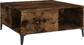 vidaXL füstös tölgy színű fatermék dohányzóasztal 80x80x36,5 cm