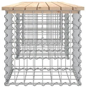 tömör fenyőfa gabion kerti pad 203x44x42 cm