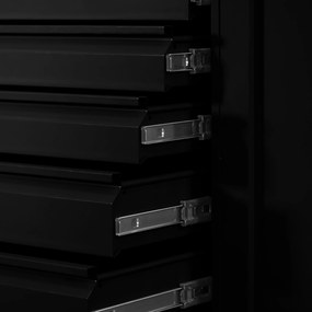 Műhelyszekrény DAREK, 920 x 1850 x 500 mm, All Black: fekete