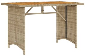 bézs polyrattan falapos kerti asztal 110x68x70 cm