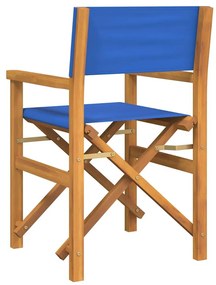 Összecsukható rendezői szék Kék tömörfa teak