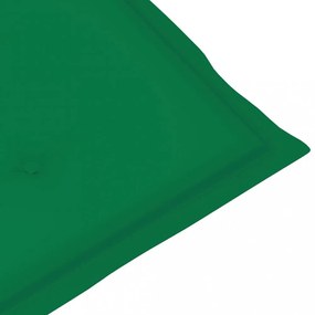 4 db tömör tíkfa kerti szék zöld párnákkal