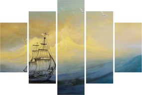 Kép - Egy hajó festménye a tengeren (150x105 cm)