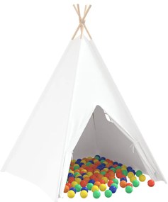 Gyermek Teepee Sátor Hordtáskával Őszibarack &amp; Játék Labda Fehér