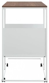 fehér szerelt fa kisasztal kerekekkel 55x36x63,5 cm