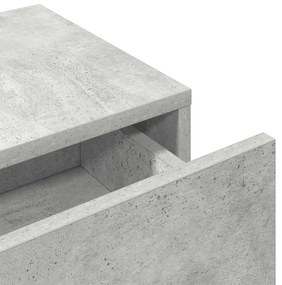 Falipolc fiókokkal betonszürke 80x33x17 cm műszaki fa
