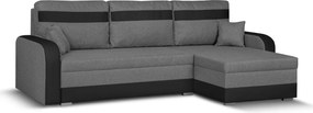 KONRAD Kinyitható sarokkanapé Világosszürke/fekete