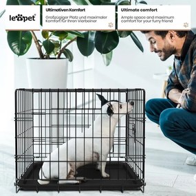 Leopet® Kutyaketrec összecsukható 91 x 57 x 63,5 cm L fekete