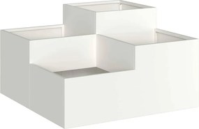 vidaXL Kerti cserép Fehér 80 x 80 x 48 cm Acél