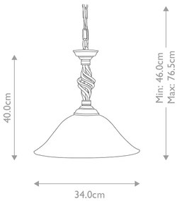 Elstead PB-P-BLACK - Csillár láncon PEMBROKE 1xE27/60W/230V