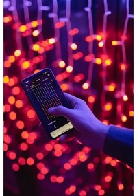 Twinkly TWW210SPP-TEU kültéri RGB LED karácsonyi fényfüggöny, 210 LED, 6,1 m, IP