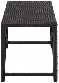 fekete polyrattan kerti pad 120 cm