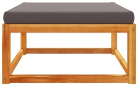 vidaXL tömör akácfa kerti lábzsámoly párnával 65 x 65 x 29 cm