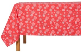 Karácsonyi terítő White Snowflakes on Red, 130 x180 cm