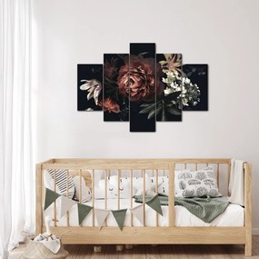Kép - sötét virágok (150x105 cm)