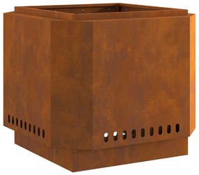 Tűzrakó Barna 58 x 58 x 51 cm időjárásálló acél