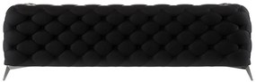 Fekete bársony kanapé 243 cm Chelsea – Ropez