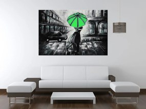 Gario Kézzel festett kép Zöld csók az esoben Méret: 120 x 80 cm