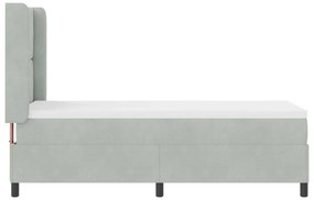 Boxspring Ágy Matrac Nappali Szürke 80x200 cm Bársony