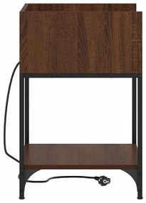 Éjjeliszekrény polcokkal barna tölgy 40 x 40 x 61 cm Faanyag