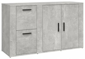 betonszürke szerelt fa tálalószekrény 100x33x59,5 cm