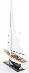 Elegáns irodai modell vitorlás asztali dekoráció részletes megmunkálással 59x40x9cm