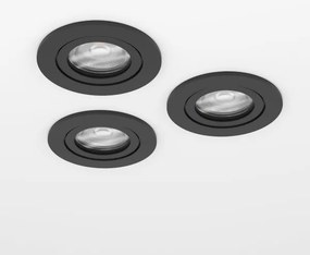 Eglo 902251 - SZETT 3xLED fürdőszobai süllyesztett mennyezeti lámpa BARRANCO 1xGU10/4,5W/230V IP44 fekete