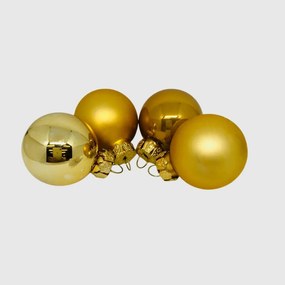 Aranyszínű üveg karácsonyi gömb szett 16*3cm