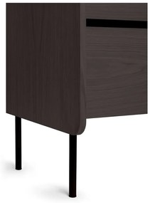 Fekete magas komód tölgyfa dekorral 80x82 cm Wrap – Bonami Selection