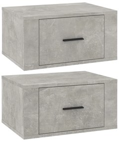 2 db betonszürke falra szerelhető éjjeliszekrény 50x36x25 cm
