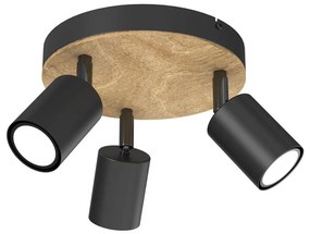 Spotlámpa TULON 3xGU10/8W/230V fekete/tölgy