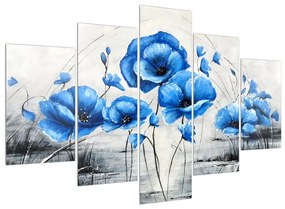 Kék pipacsok képe (150x105 cm)
