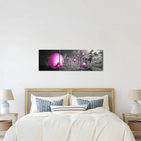 Rózsaszín gömbök képe (órával) (90x30 cm)