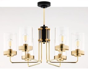 Jupiter 2089 - RAMIREZ rúddal szerelt csillár 6xE27/15W/230V arany/fekete