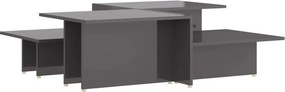 vidaXL 2 db magasfényű szürke szerelt fa dohányzóasztal 111,5x50x33 cm