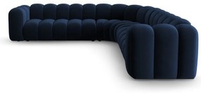 Kék bársony moduláris sarokkanapé Lupine – Micadoni