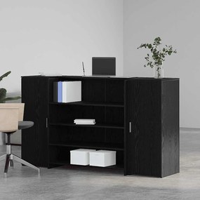 vidaXL recepciós pult fekete tölgyszínű 180x50x103,5 cm szerelt fa