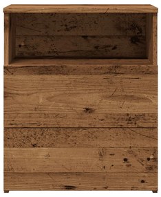 2 db antik fa színű szerelt fa éjjeliszekrény 50 x 32 x 60 cm